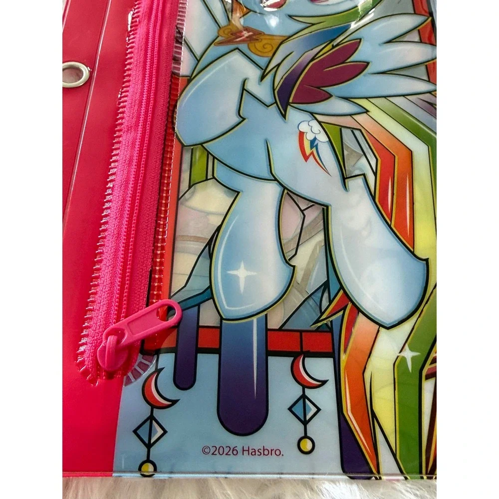 My Little Pony 3-Ring Binder Pencil Pouch Pink Zipper Peachtree Playthings NWT